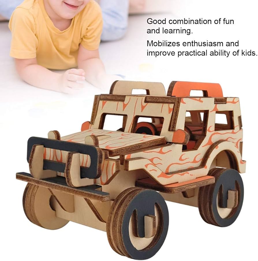 238新品・未使用　木のおもちゃ　手作り木製自動車 バス　木製玩具　乗用玩具 Amazon.co.jp: ウッドクラフトアセンブリキット車のモデル木製、DIY車